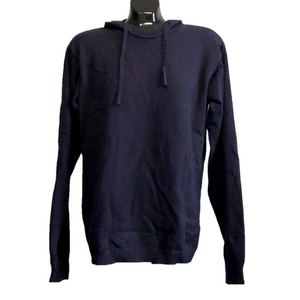 Navy Blue Knit Sweater With Hood, Size S
